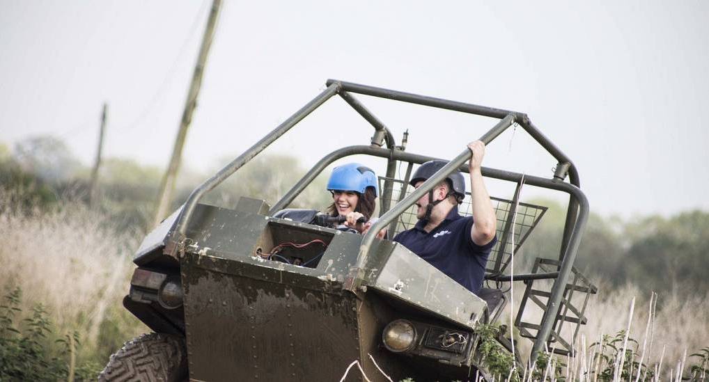 Member of hen party and instructor in an Argocat
